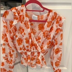 Misa Los Angeles Esther Floral Long Sleeved shirt